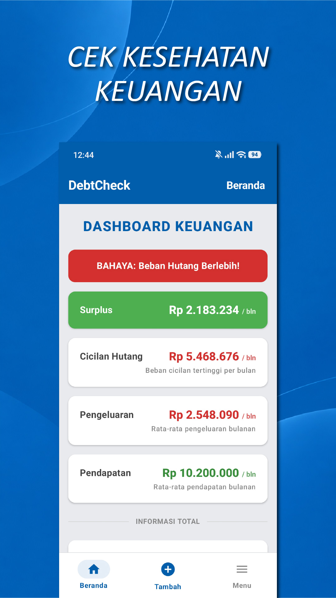 DebtCheck Dashboard